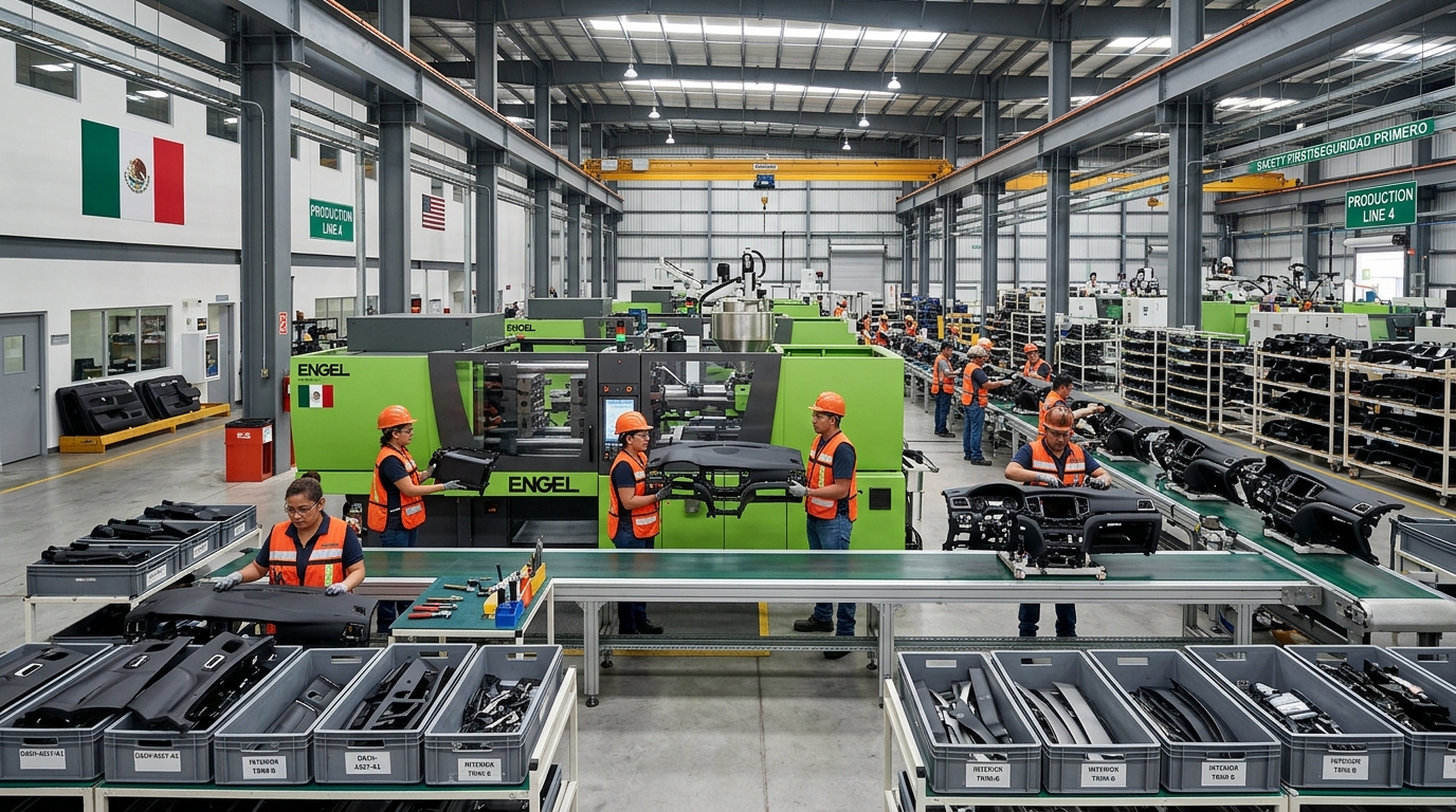 Mexican automotive manufacturing facility producing plastic dashboard components and interior parts